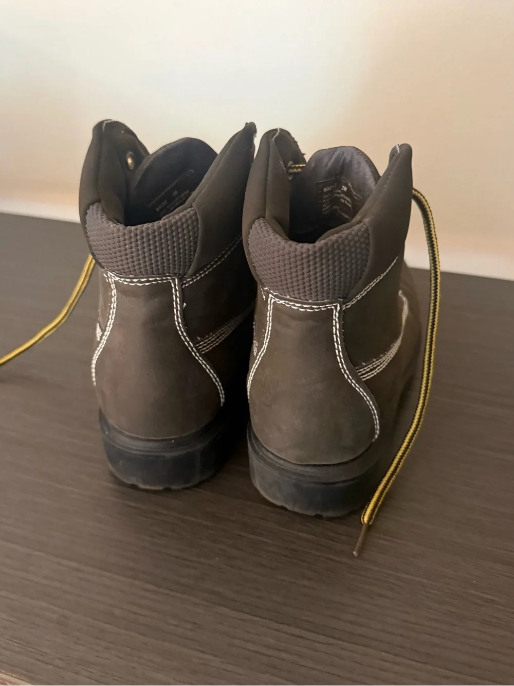 Deer Stags Brown Kids Lace-Up Boots with Yellow Laces